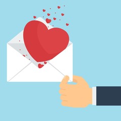 hand with love letter