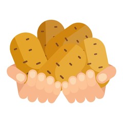 hands with potato