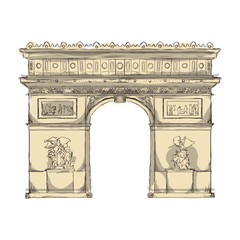 Arch of triumph paris icon vector illustration graphic design