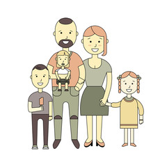 Happy family. Vector illustration of a flat design
