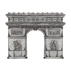 Arch of triumph paris icon vector illustration graphic design