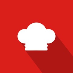 Chef Hat Flat Icon With Red Background, Vector, Illustration