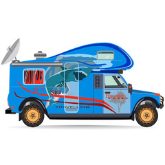 Vector illustration of travel car in flat style