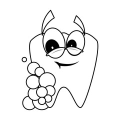 Dental care cartoon icon vector illustration graphic design