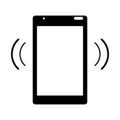 silhouette mobile phone device connection transmission vector illustration eps 10