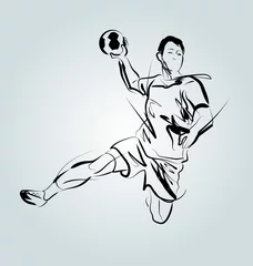 Vector line sketch of a handball player © onot