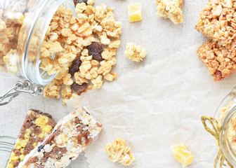 crunchy and muesli copy space