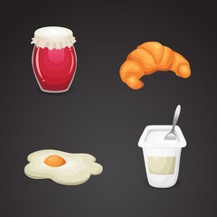 Breakfast vector icon set.