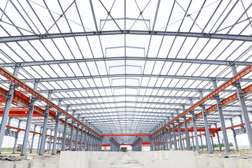 Steel structure workshop is under construction