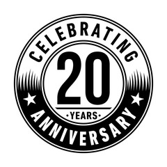 20 years anniversary logo template. Vector and illustration.
