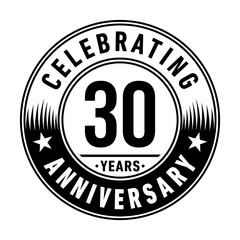 30 years anniversary logo template. Vector and illustration.
