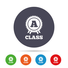A-class award sign icon. Premium level symbol.