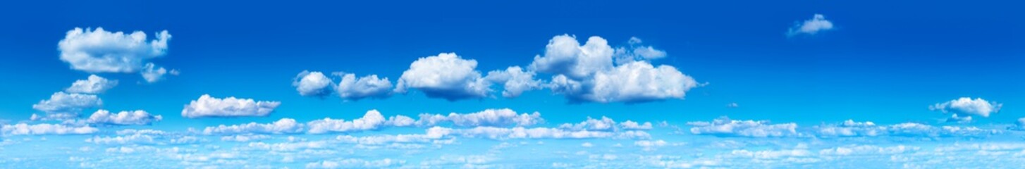Panorama of the blue sky with clouds
