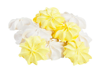 Delicious appetizing meringue isolated on white