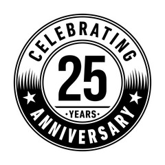 25 years anniversary logo template. Vector and illustration.

