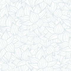 Vector light grey succulent plant texture drawing seamless pattern background. Great for subtle, botanical, modern backgrounds, fabric, scrapbooking, packaging, invitations.