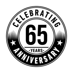 65 years anniversary logo template. Vector and illustration.
