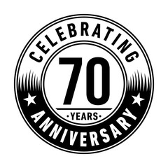 70 years anniversary logo template. Vector and illustration.
