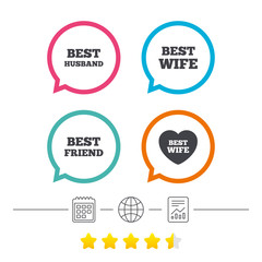Best wife, husband and friend icons.
