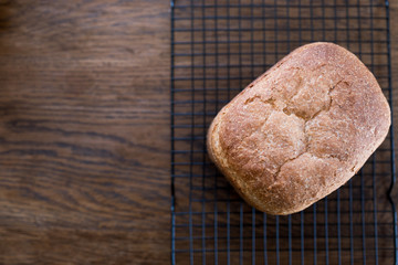 freshly baked loaf of bread