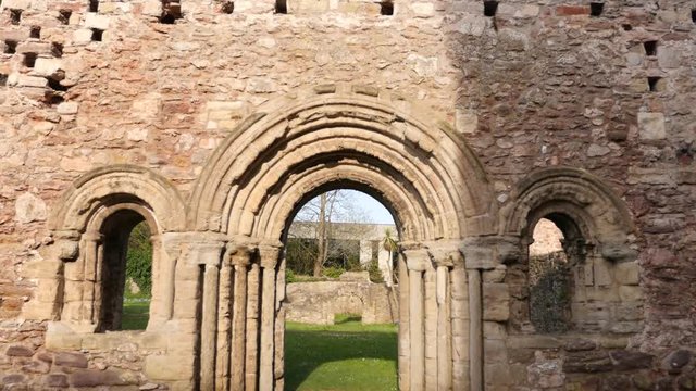 Ancient castle ruins entrance