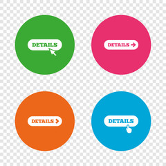 Details with arrow. More symbol and cursor.