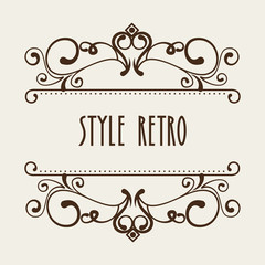 elegant frame style retro vector illustration design