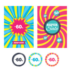 60 percent discount sign icon. Sale symbol.