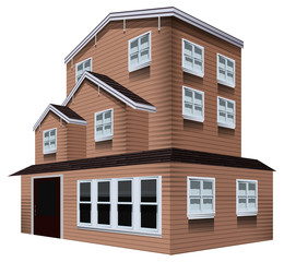 3D design for tall wooden house