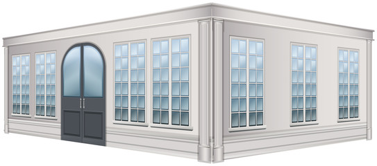 3D design for building with glass windows
