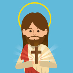 jesus christ religious character vector illustration design