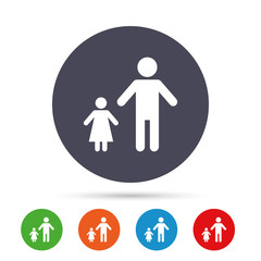 One-parent family with one child sign icon.