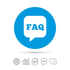 FAQ information sign icon. Help symbol.