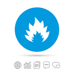 Fire flame sign icon. Heat symbol.