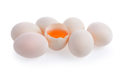 white eggs on white background