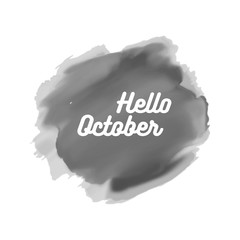 Hello October watercolor wallpaper, greeting card, banner