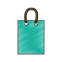 Shopping bag isolated scribble icon vector illustration