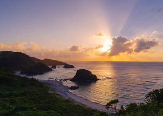 座間味島の夕日