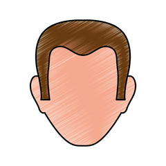 Man faceless head scribble icon vector illustration
