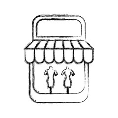 Shop store symbol draw icon vector illustration