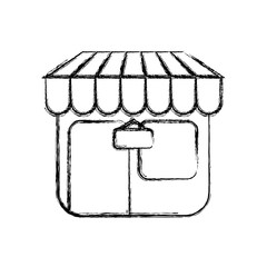 Shop store symbol draw icon vector illustration