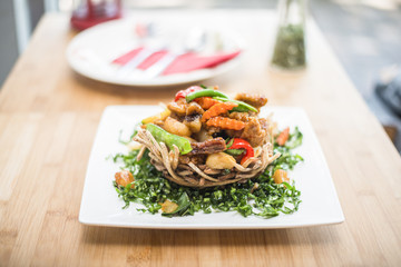 Thai stir fried with taro net