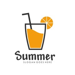 Fresh orange juice logo design