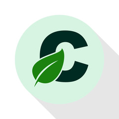 LETTER GREEN LEAF LOGO ICON