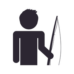 Fisherman pictogram symbol icon vector illustration graphic design