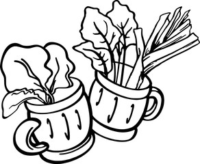 beer mug with vegetable