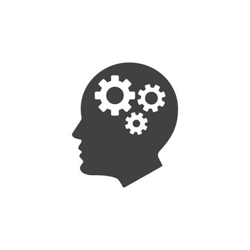 Brain Gears vector icon