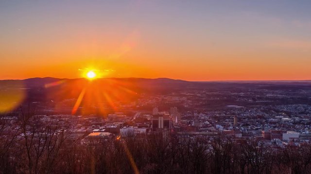 Reading Pennsylvania, Skyline Drive, Day to Night Sunset Timelapse 4K Video