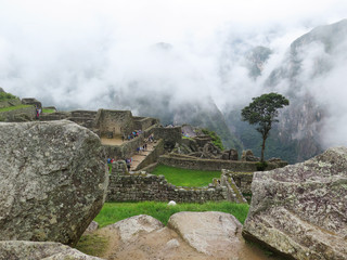 terraces and ancient houses Machu Picchu