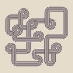 Abstract geometric line retro vintage style background